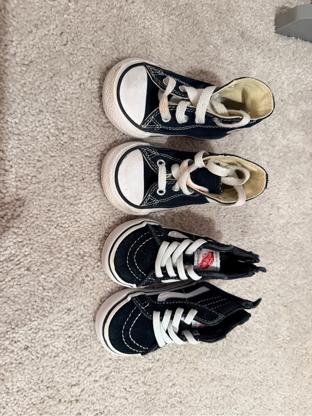 Baby black converse and vans